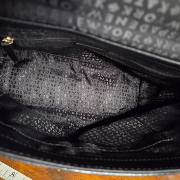 EUC Kate Spade Saffiano Leather Satchel bag Black 2way - Picture 13 of 14